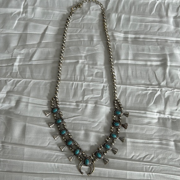 18” silver and turquoise necklace - Picture 1 of 2